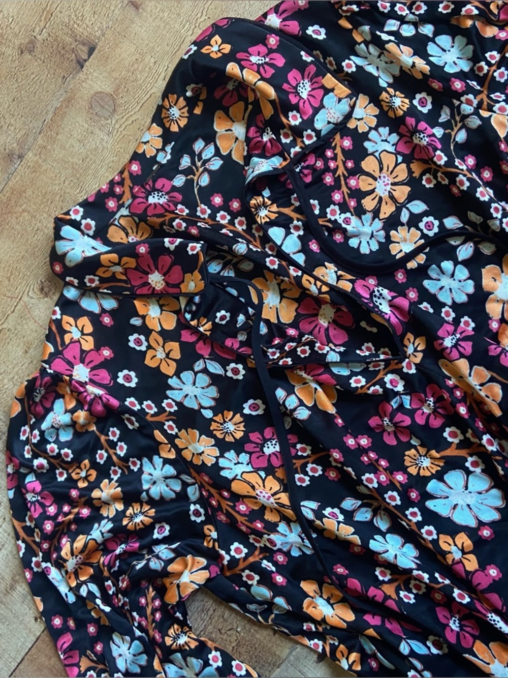 Free People Collared Floral Long Sleeved Dress S
